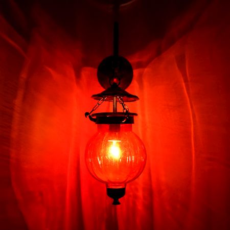 Maroon Pumpkin Shaped Glass Hanging