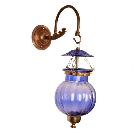 Blue Pumpkin Shaped Wall Lamp
