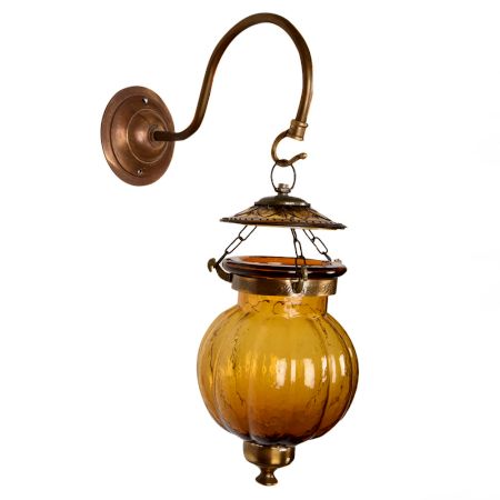 Yellow Pumpkin Glass Wall Lamp