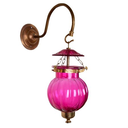 Pink Pumpkin Glass Wall Lamp