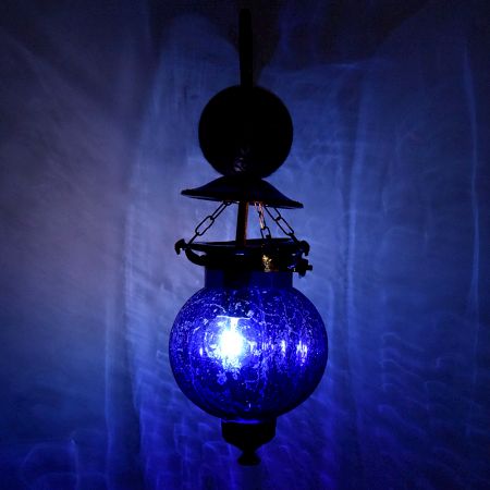 Melon Shaped Cobalt Blue Lamp
