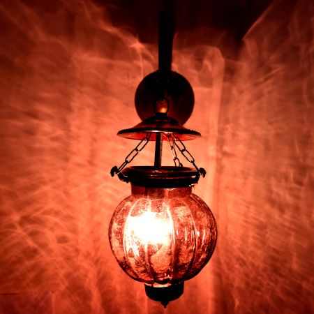 Plum Melon Shaped Glass Hanging