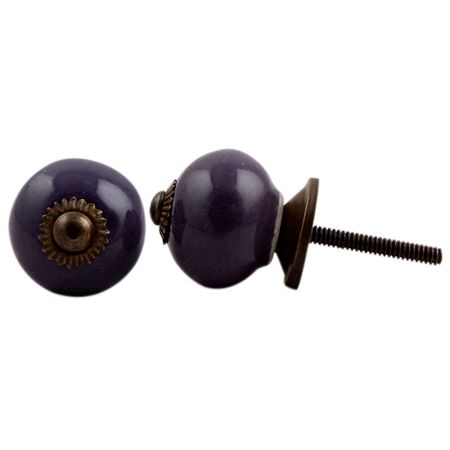 Purple Ceramic Knob Small