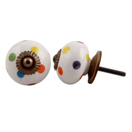 Mixed Dotted Ceramic Cabinet Knob