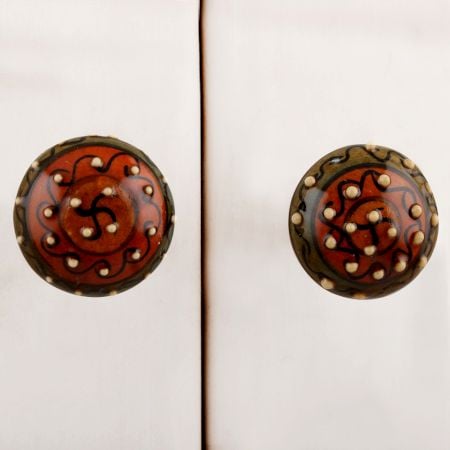 Rust Black Pattern Bulb Almirah Knob