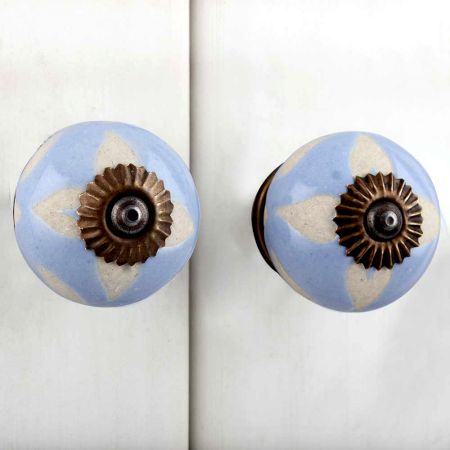 Slate Blue Etched Ceramic Knob-11