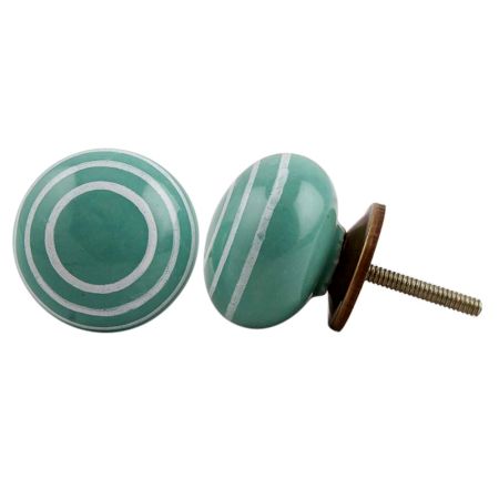 Sea Green Striped Knob