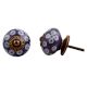 Purple Ceramic Floral Dresser Knob
