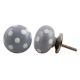 Grey White Polka Dot Cabinet Knob