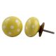 Yellow White Polka Ceramic Dresser Knob