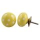 Yellow White Polka Ceramic Dresser Knob