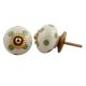 Cream Green Polka Ceramic Drawer Knob