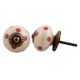 Cream Pink Polka Dotted Ceramic Knob