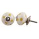 White Yellow Polka Ceramic Furniture Knob