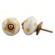 White Yellow Polka Ceramic Furniture Knob