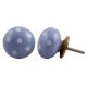 Slate Blue White Polka Potted Knob