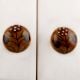 Mustard Red Dotted Floral Ceramic Knob