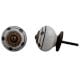 Black Striped Dotted Crackle Ceramic Drawer Knob