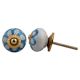 Blue Floral Crackle Wardrobe Knob