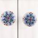 Blue Floral Flat Knob