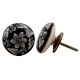 Black Floral Flat Knob