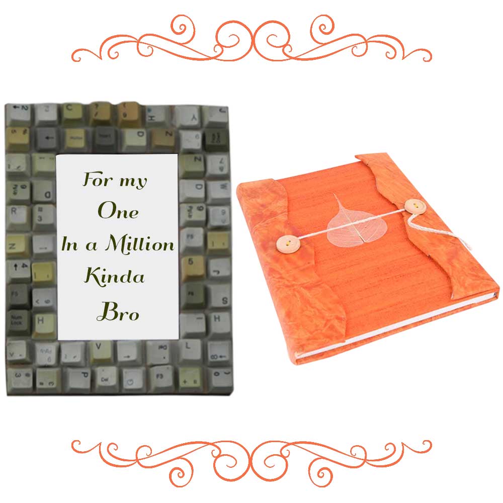 Computer Key Photoframe With Orange Diary (Combo Pack)