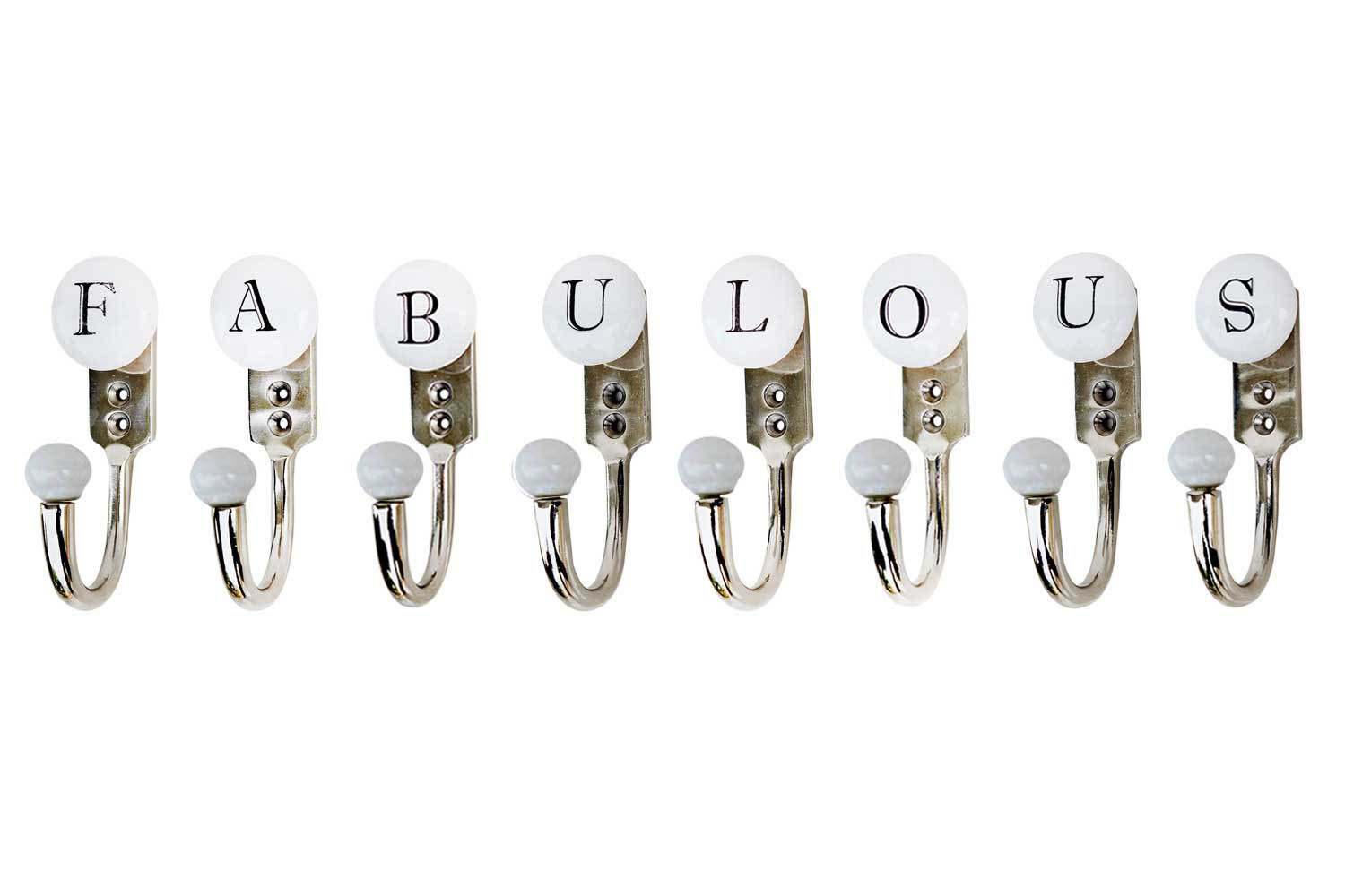 FABULOUS White & Black Alphabet Hooks (Combo Pack)