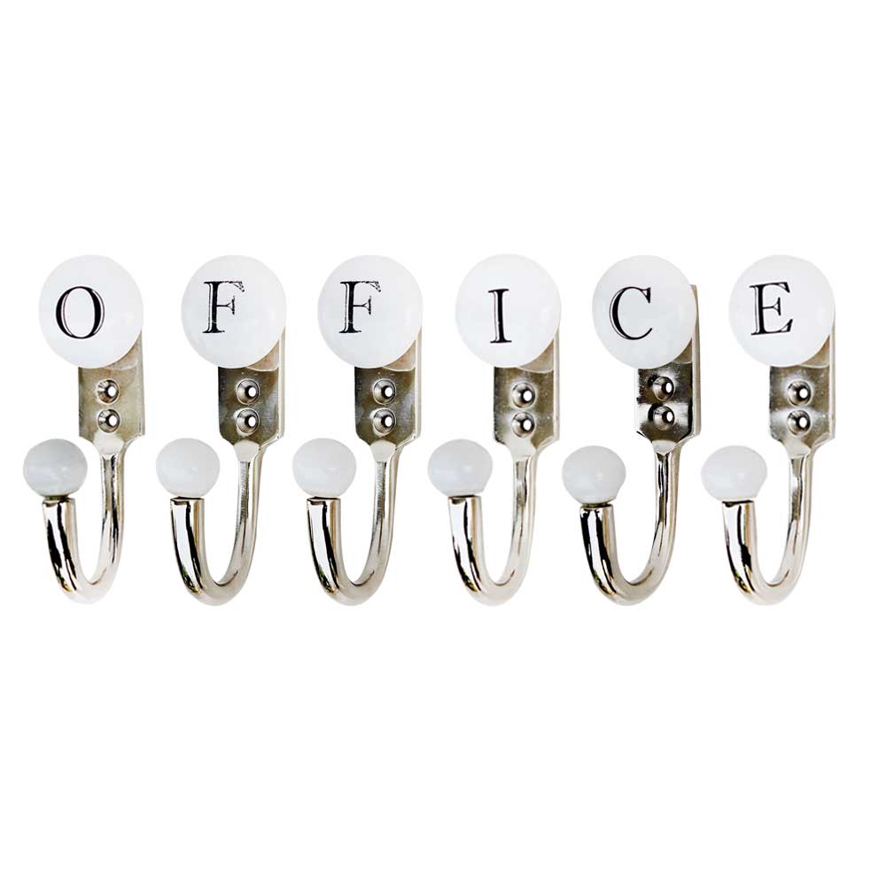 OFFICE White & Black Alphabet Hooks (Combo Pack)