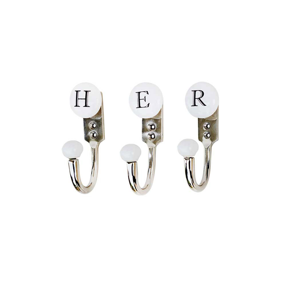 HER White & Black Alphabet Hooks (Combo Pack)