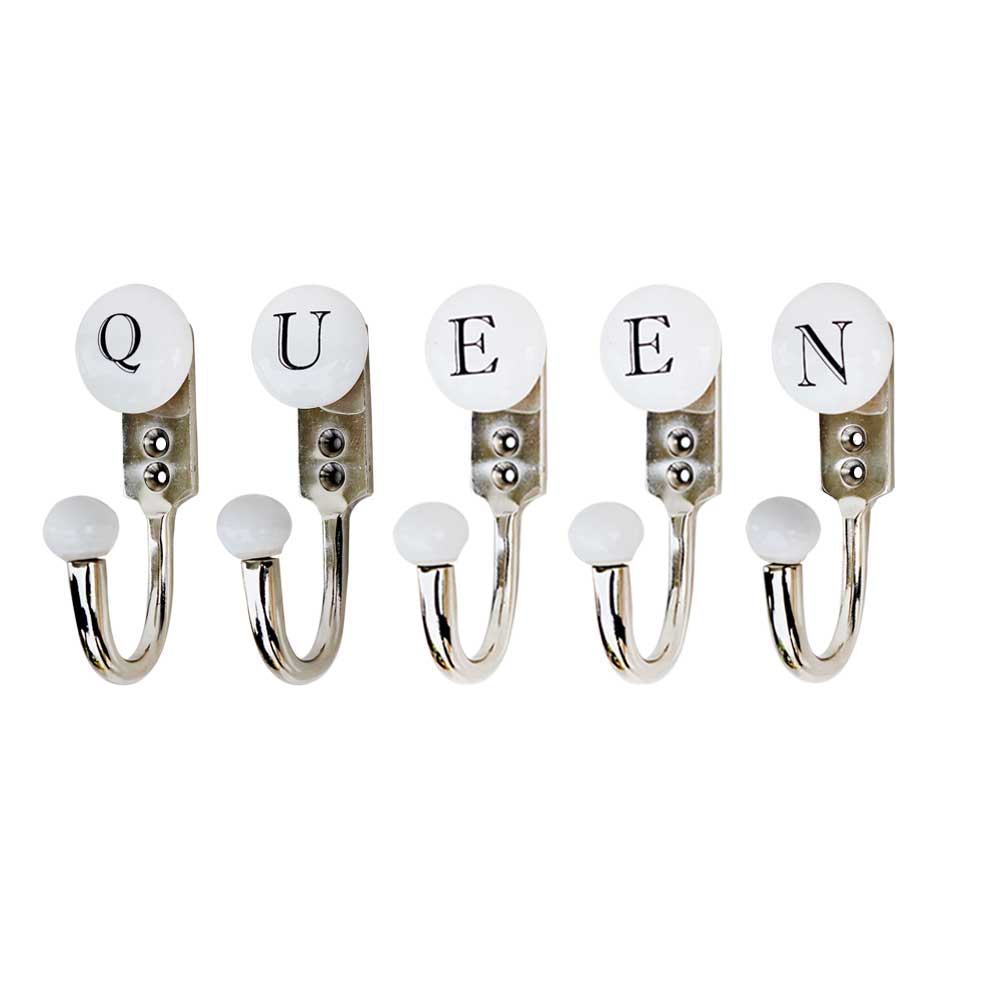 QUEEN White & Black Alphabet Hooks (Combo Pack)