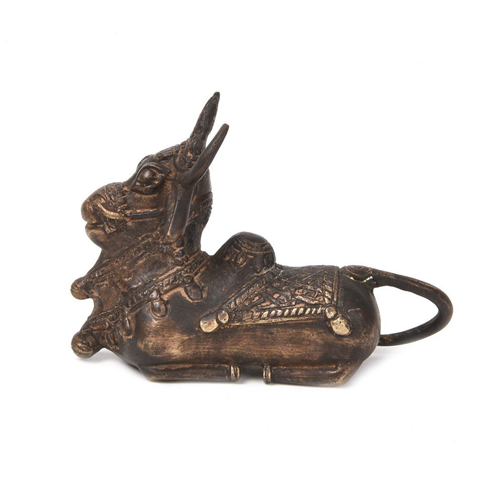 Bronze Sitting Bull Dhokra Art Sculpture