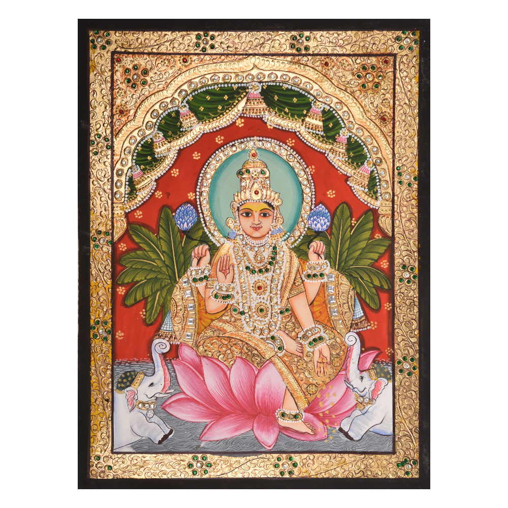 Gajalakshmi In Tanjore Painting