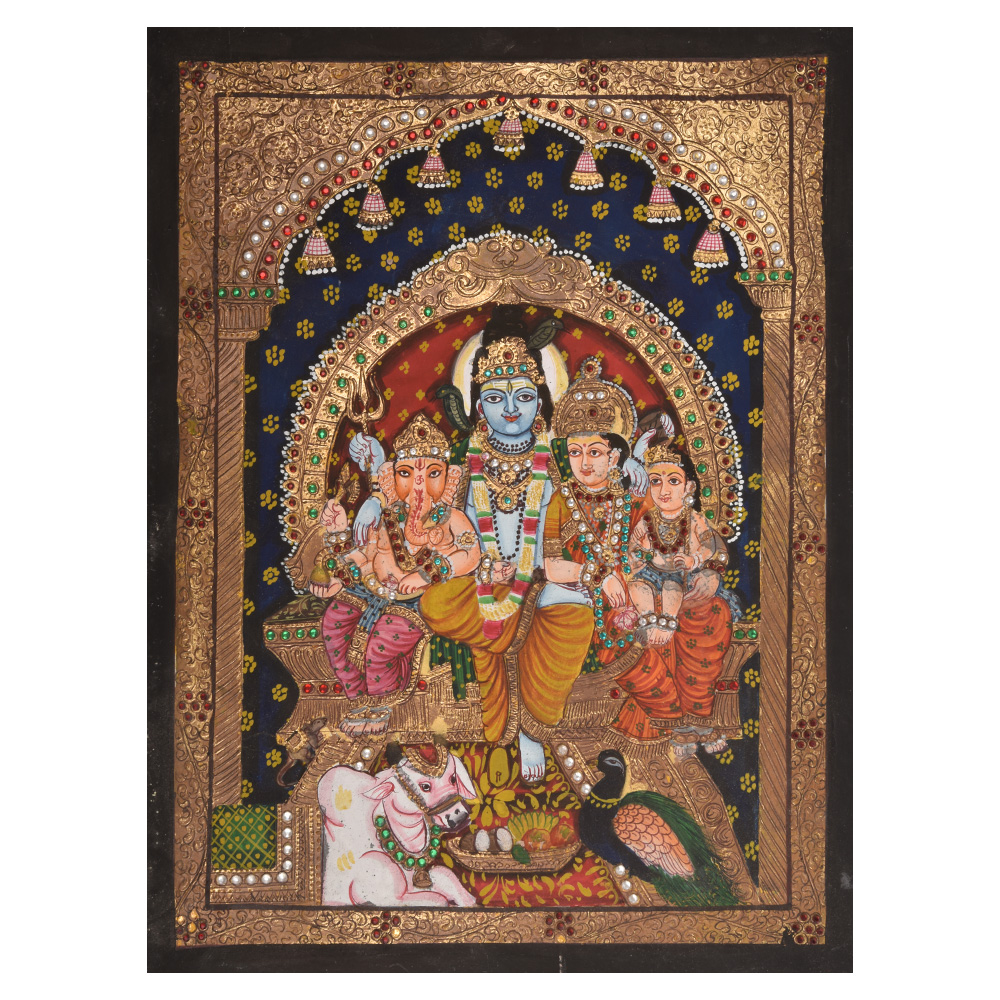 Shiva Family Tanjore Painting