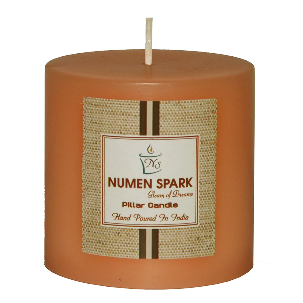 Vanilla Caramel Scented Smooth Pillar Candle (3" X 3")