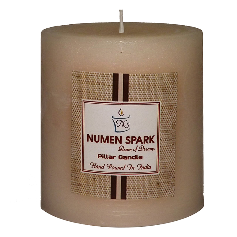 Vanilla Caramel Scented Rustic Pillar Candle (3" X 3")