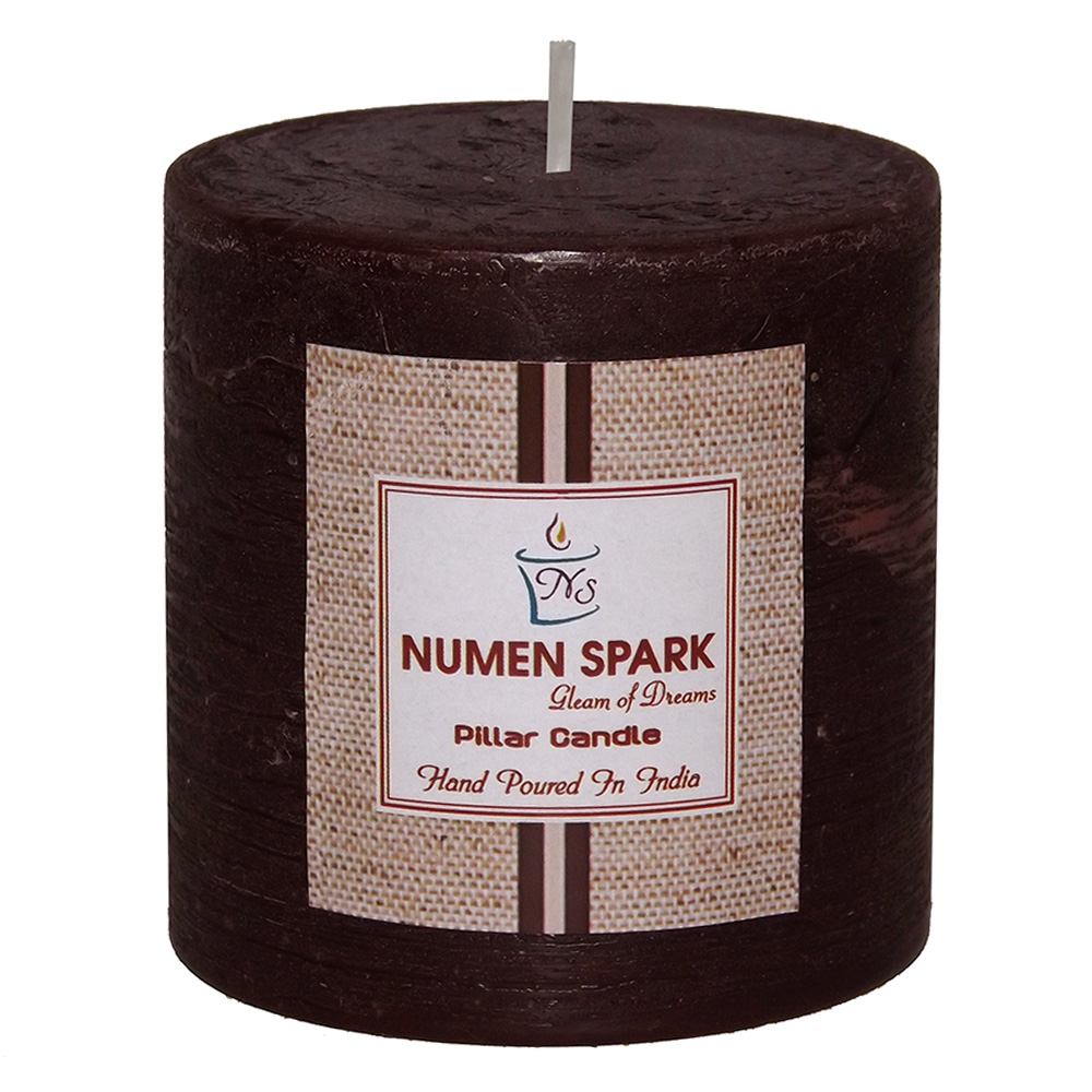 Choco-Holic Scented Rustic Pillar Candle (3" X 3")