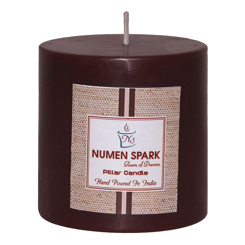Choco-Holic Scented Smooth Pillar Candle (3" X 3")