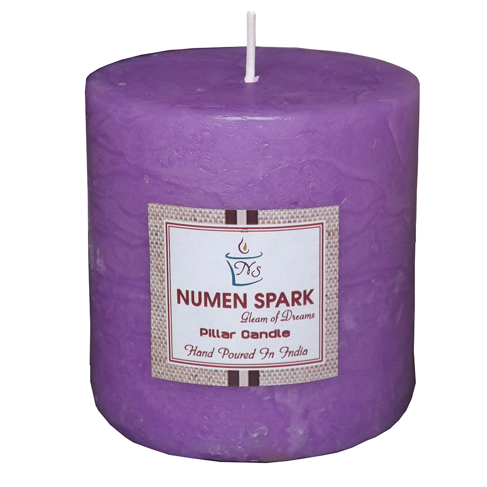 True Lavender Scented Rustic Pillar Candle (3" X 3")