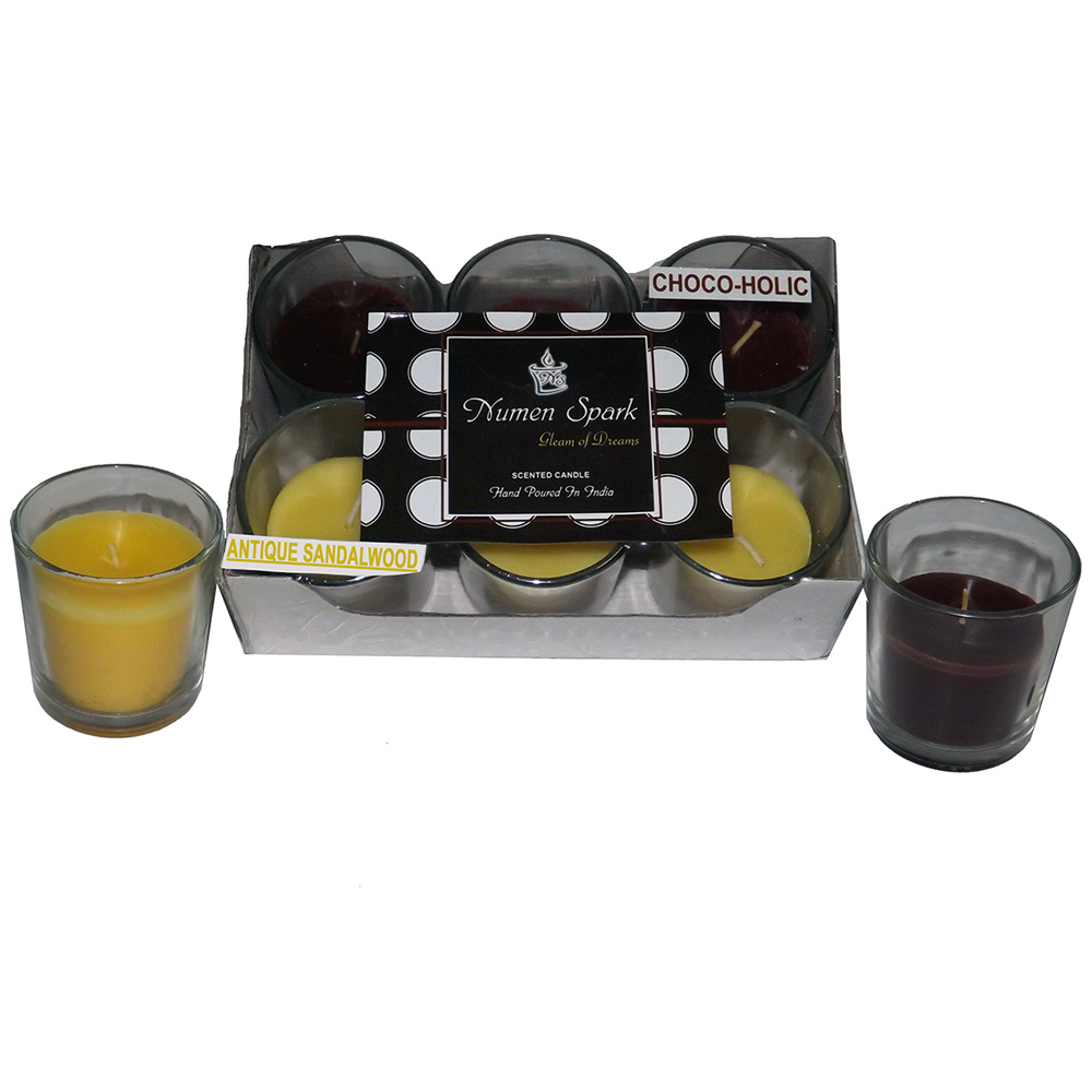 Antique Sandalwood-Chocoholic Dual-Scent Votive Candle (Pack of 6)