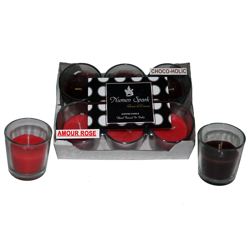 Amour Rose-Chocoholic Dual-Scent Votive Candle (Pack of 6)