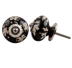 Black Painted Leaf Knob
