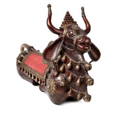 Nandi Sitting Dhokra Metal Art Figurine