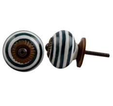 Forest Green Striped Knob