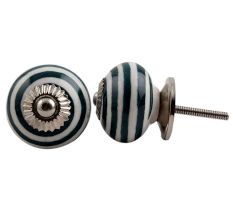 Forest Green Striped Knob
