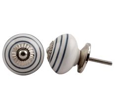 Dark Grey Striped Knob
