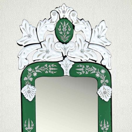 Green Long Venetian Mirror-46.5 inches X 16 inches