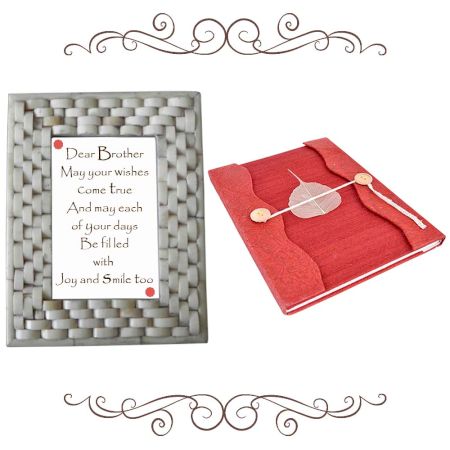 Grey Photoframe With Magenta Diary (Combo Pack)