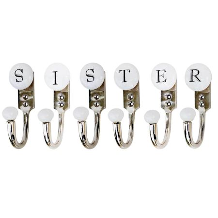 SISTER White & Black Alphabet Hooks (Combo Pack)