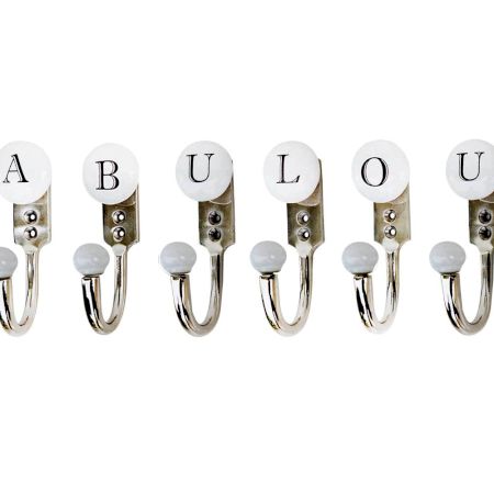 FABULOUS White & Black Alphabet Hooks (Combo Pack)