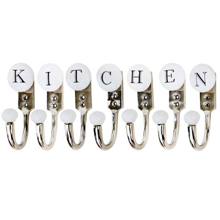 KITCHEN White & Black Alphabet Hooks (Combo Pack)
